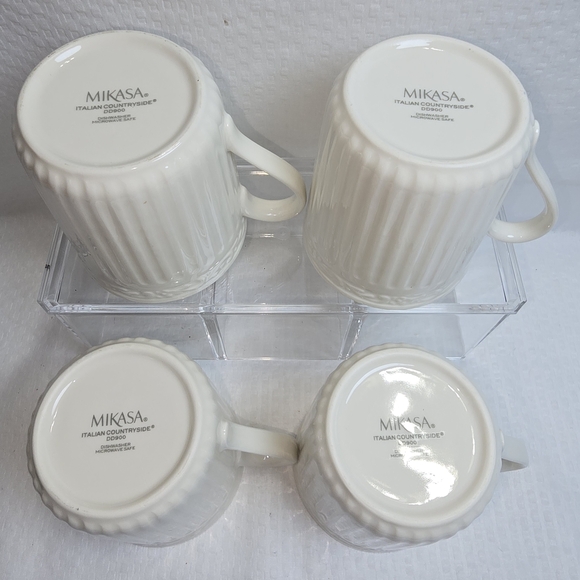 MIKASA ITALIAN COUNTRYSIDE CREAM COLOR MUG SET OF 4 EUC - Picture 3 of 4